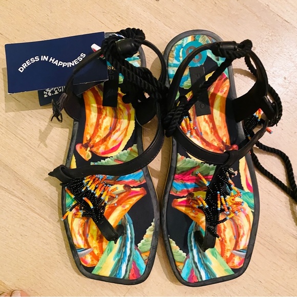 Farm Rio beaded fringe thong Sandals - Picture 4 of 4